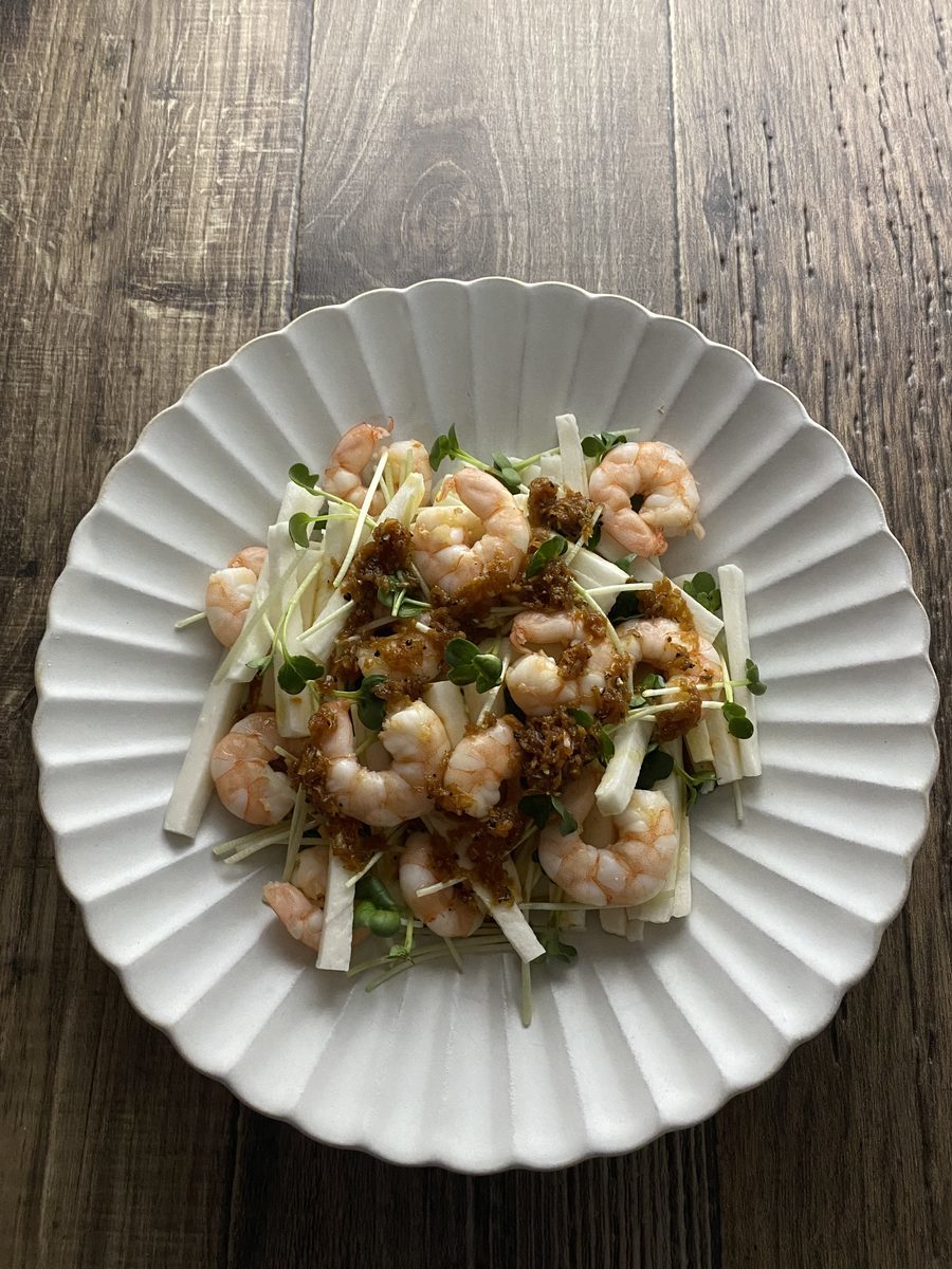 海老と長芋のジンジャードレッシング