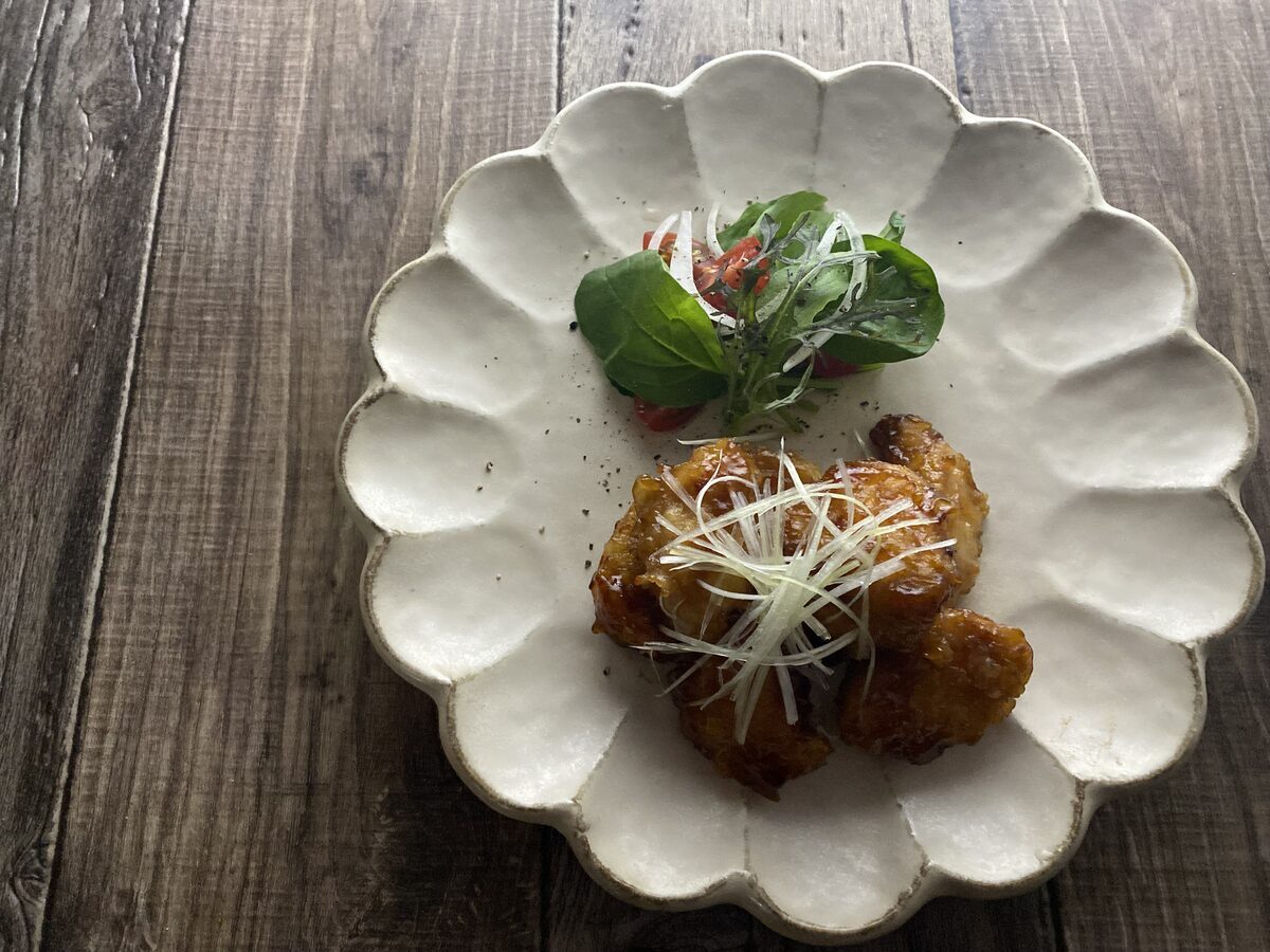 鶏むね肉と白髪ネギの甘酢唐揚げ 