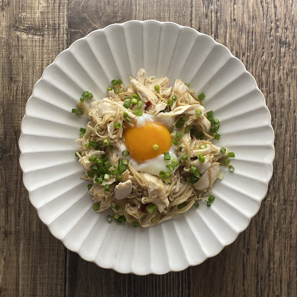 自家製なめたけのささみ和え