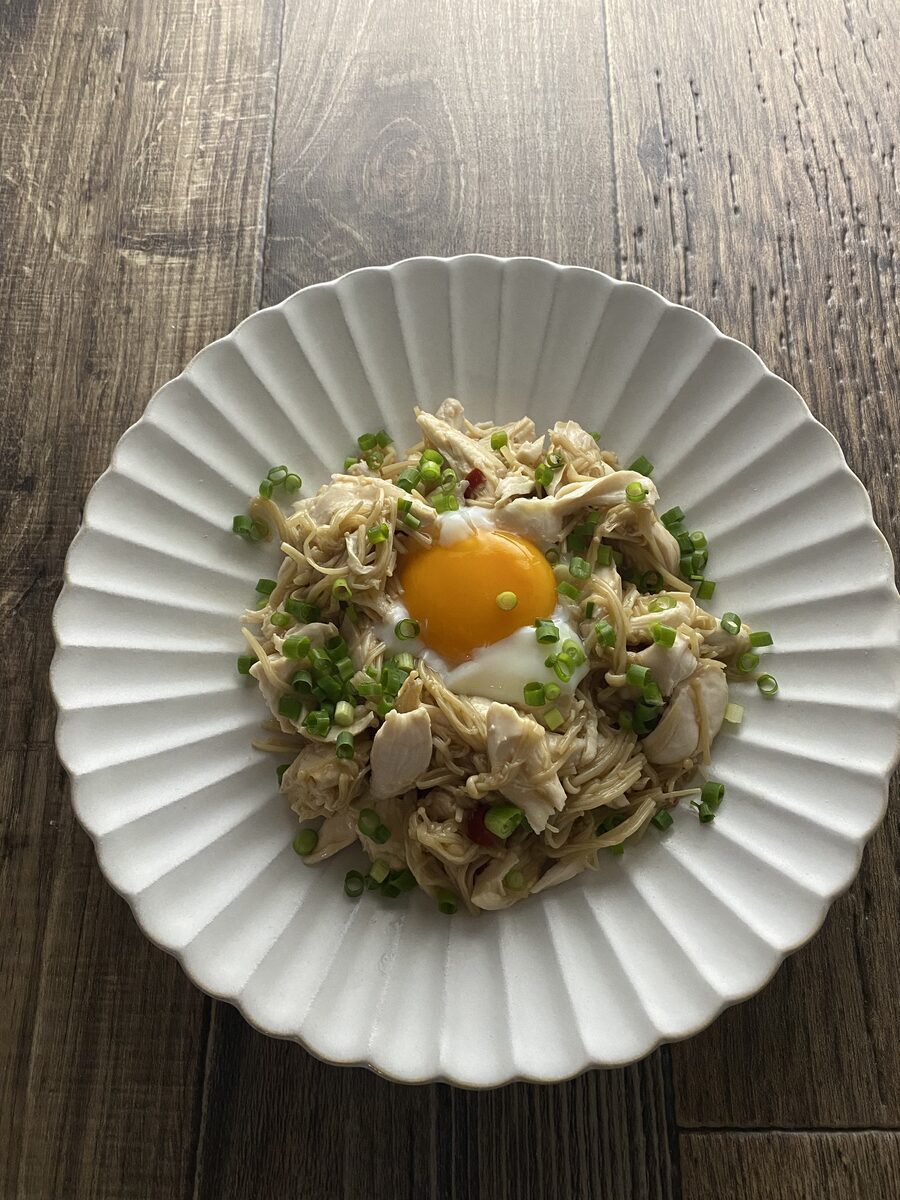 自家製なめたけのささみ和え