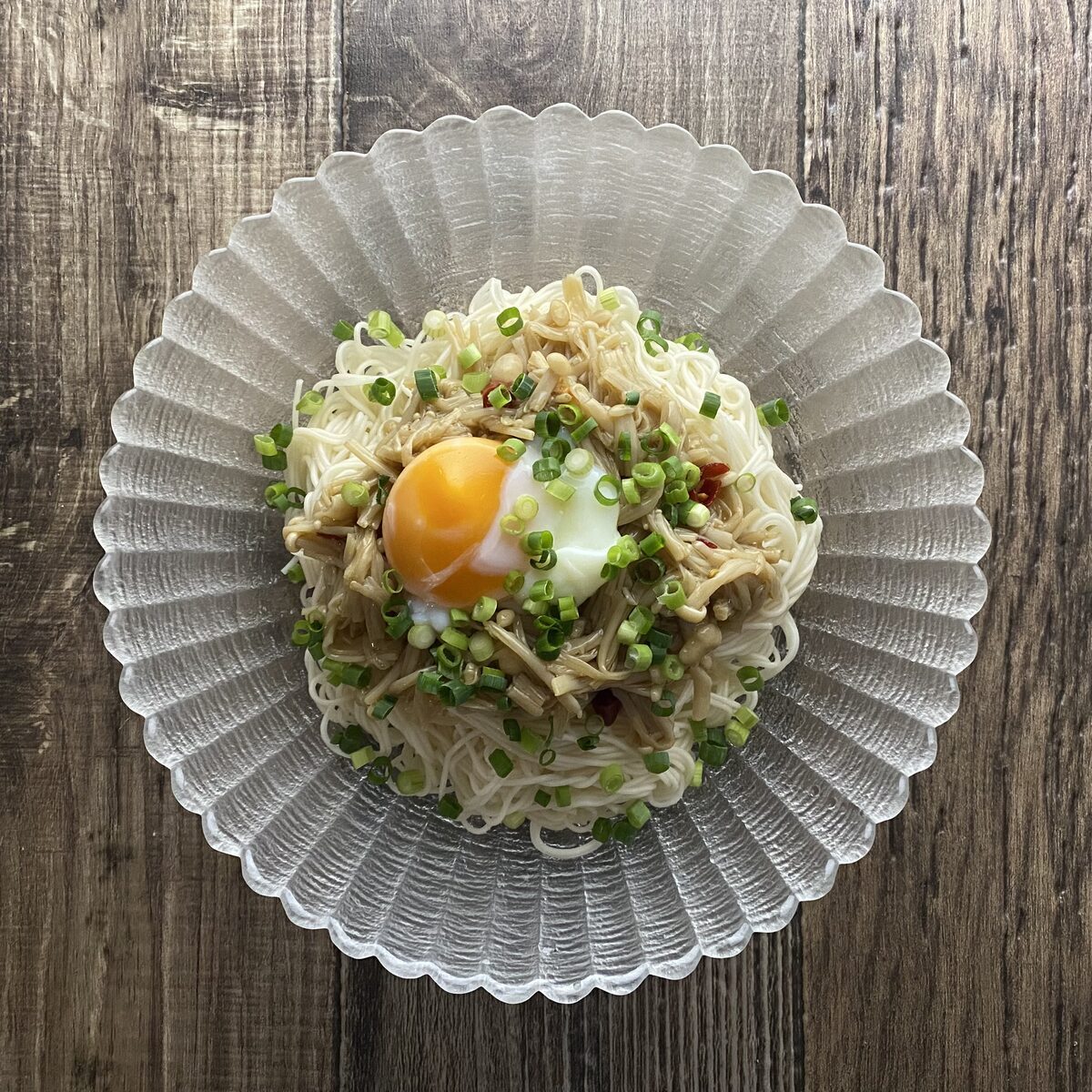 自家製なめたけの冷やしそうめん