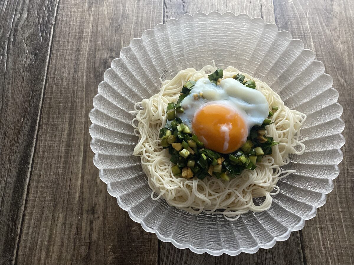 ニラだれそうめん