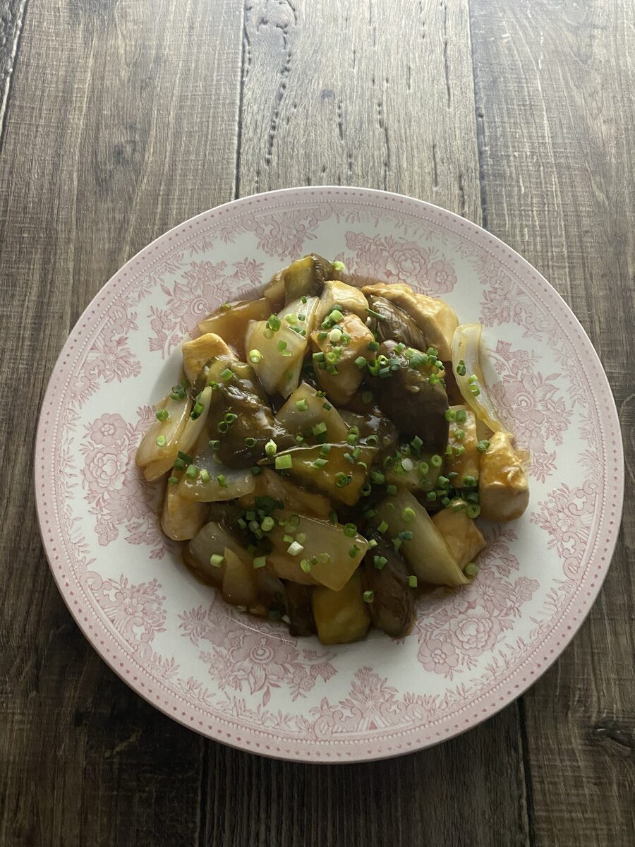 鶏むね肉とナスの甘酢あん