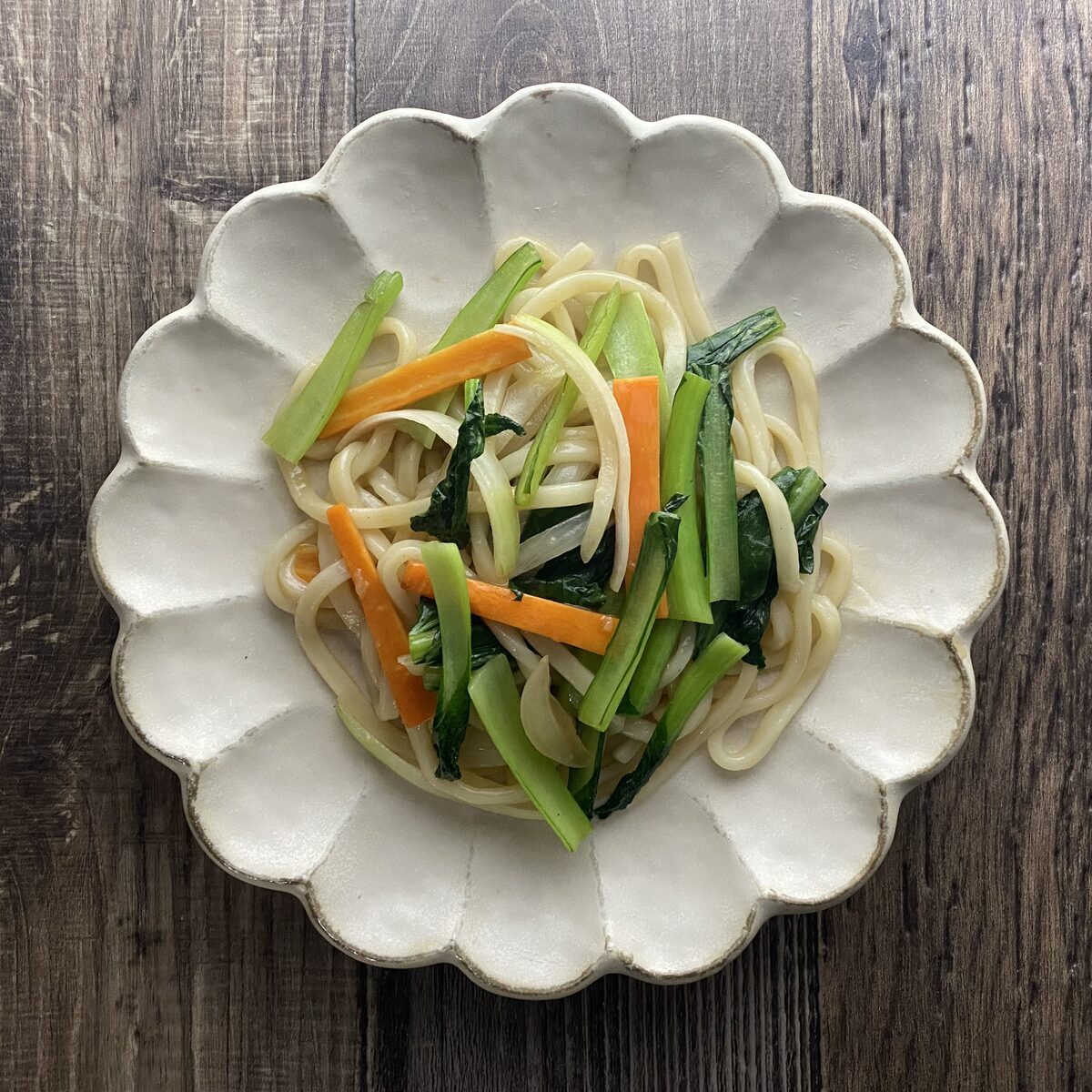 小松菜の焼きうどん