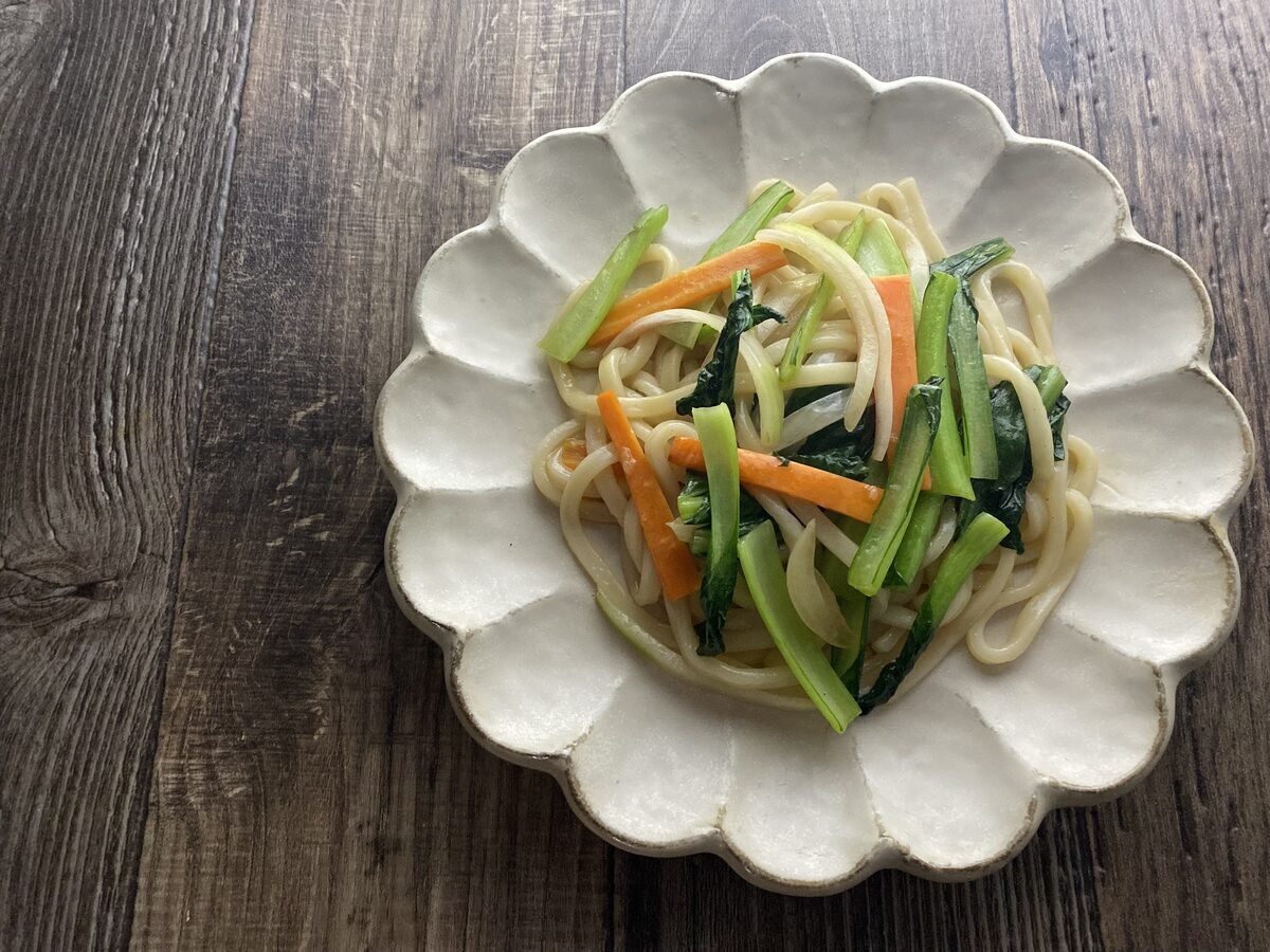 小松菜の焼きうどん