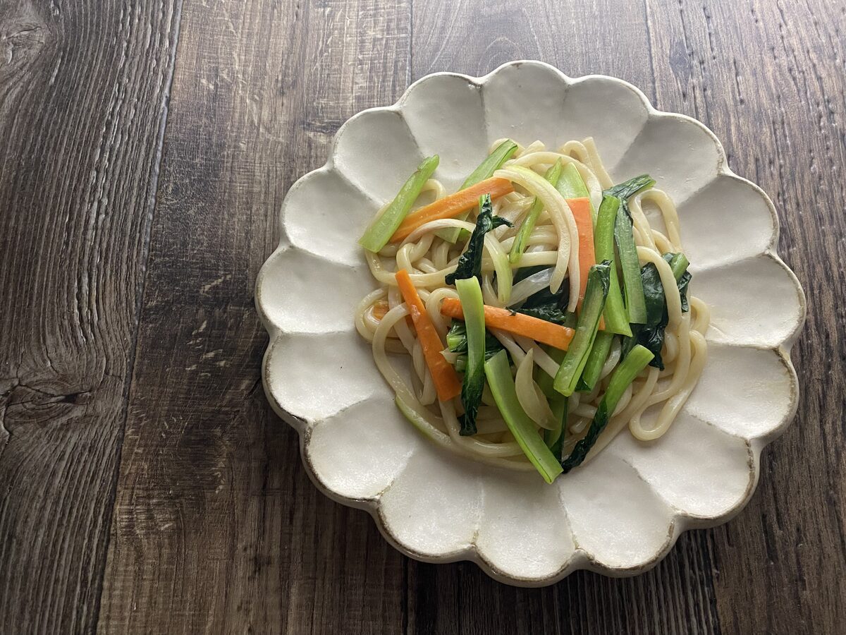 小松菜の焼きうどん