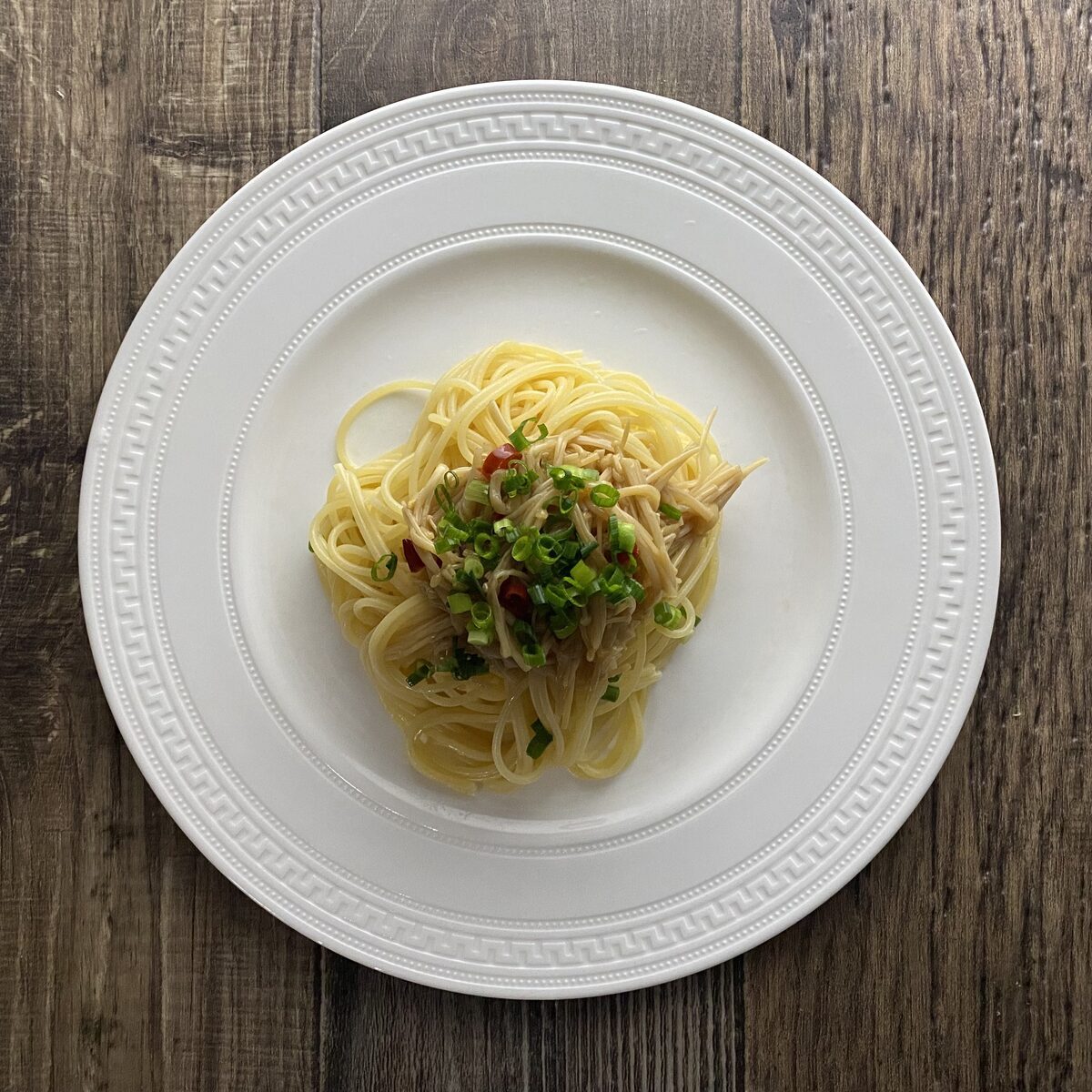 自家製なめたけの冷製パスタ