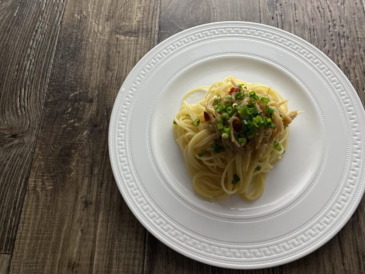 自家製なめたけの冷製パスタ