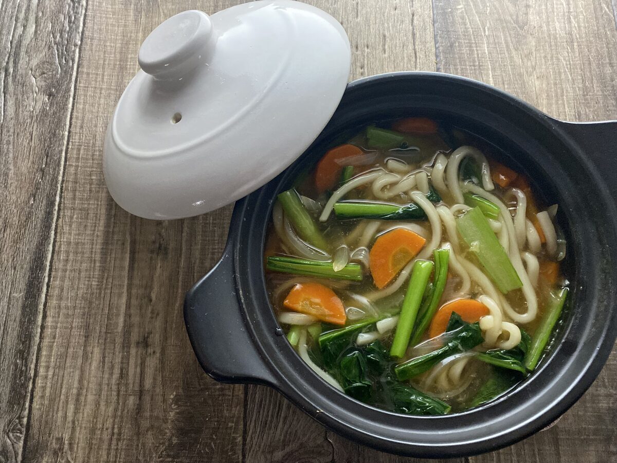 小松菜の生姜あんかけうどん