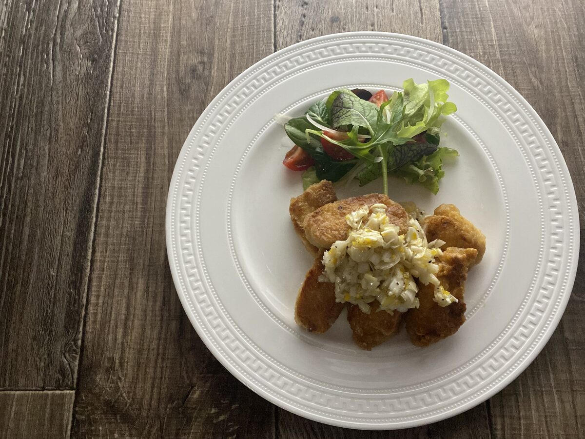 鶏むね肉の唐揚げ ネギ塩ゆず