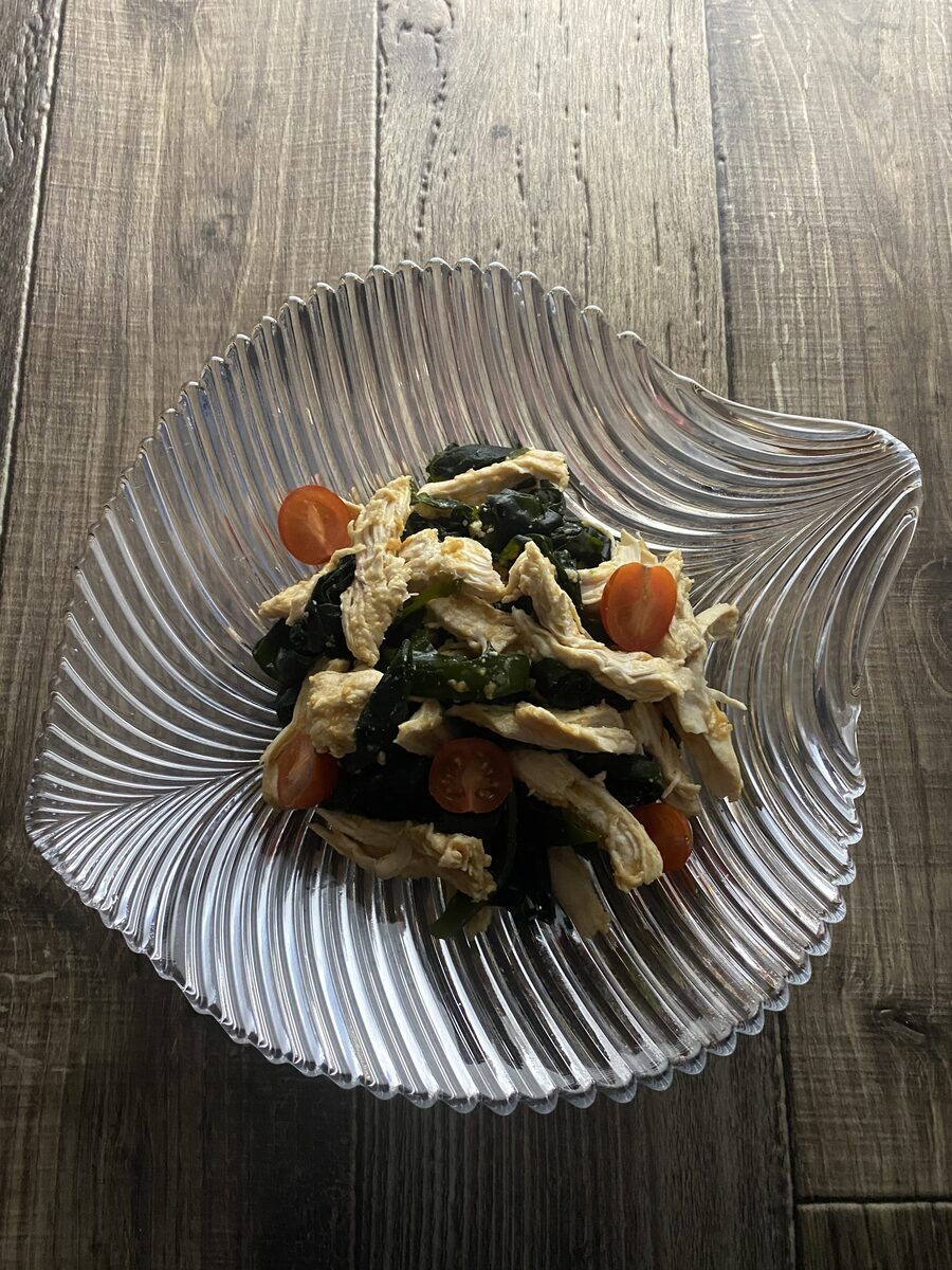 鶏むね肉とわかめの酢味噌和え