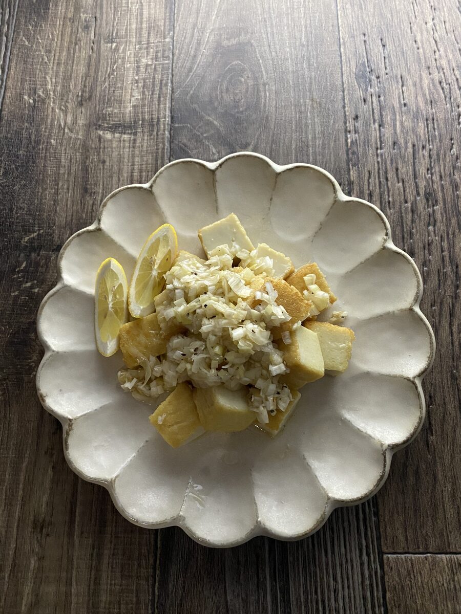 厚揚げのネギ塩レモン
