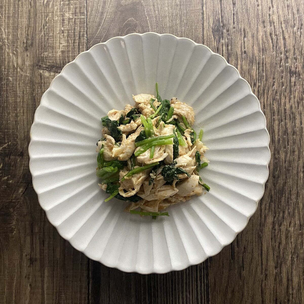 ささみとほうれん草の胡麻味噌和え
