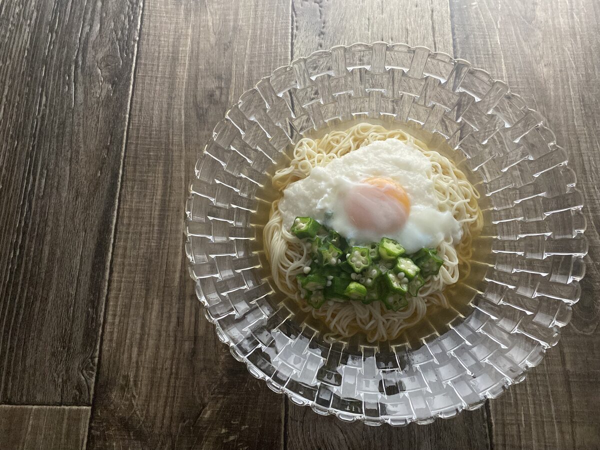 オクラと長芋のネバネバそうめん