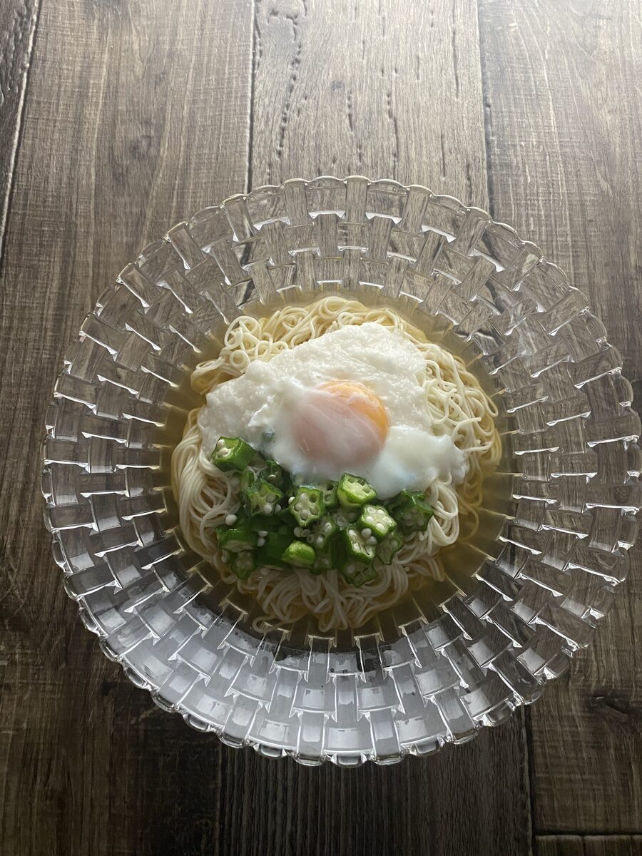 オクラと長芋のネバネバそうめん