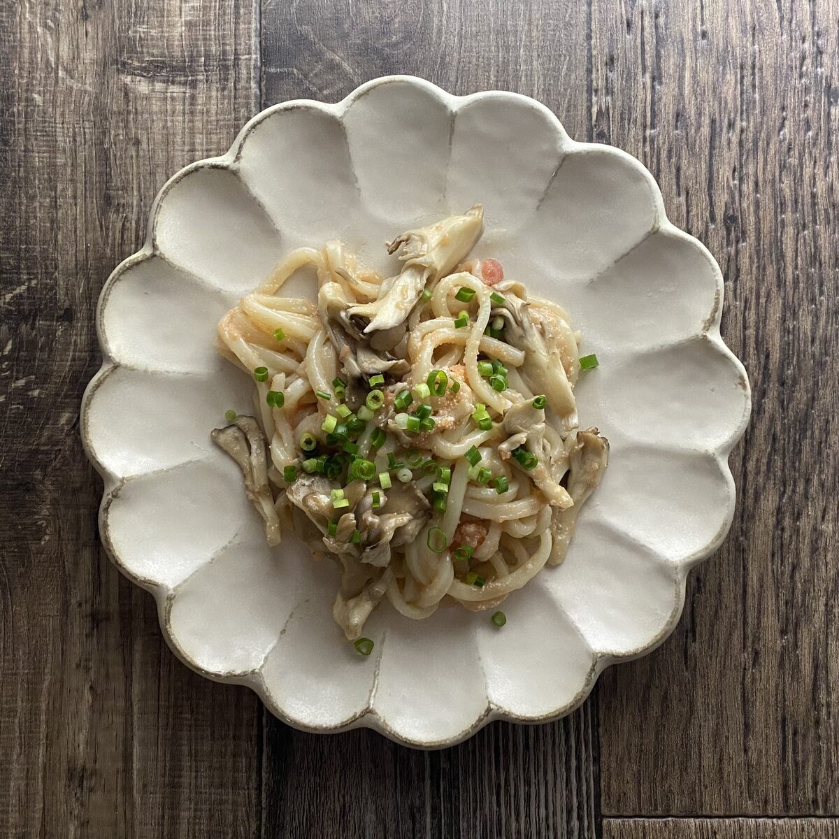 明太子と舞茸の焼きうどん