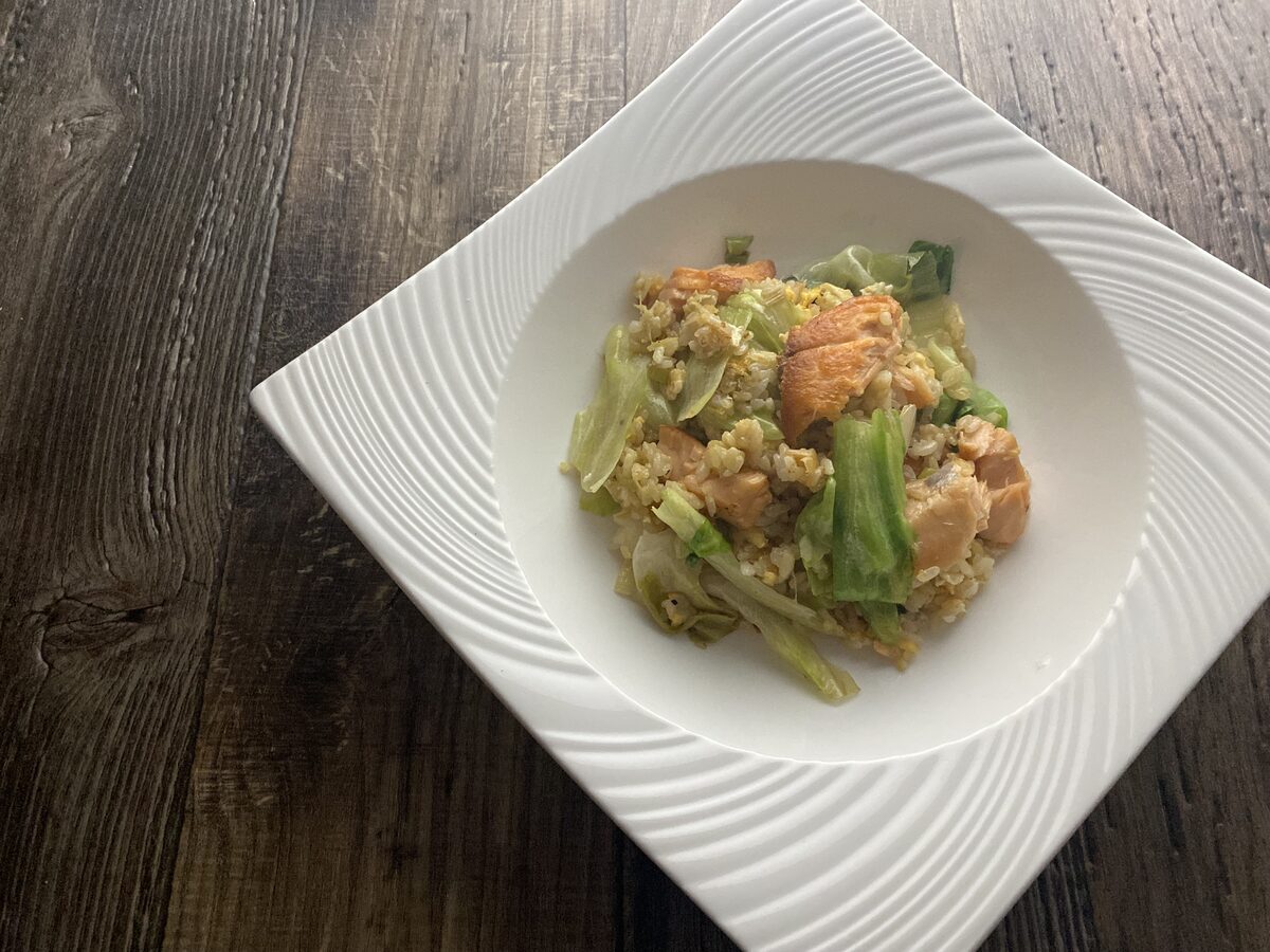 鮭とレタスのチャーハン
