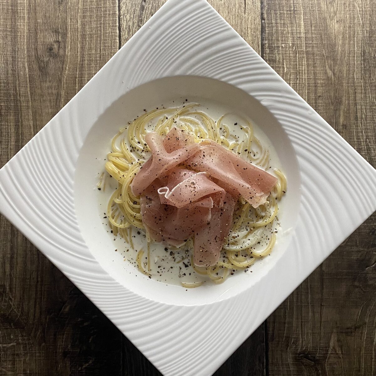 生ハムのクリームパスタ