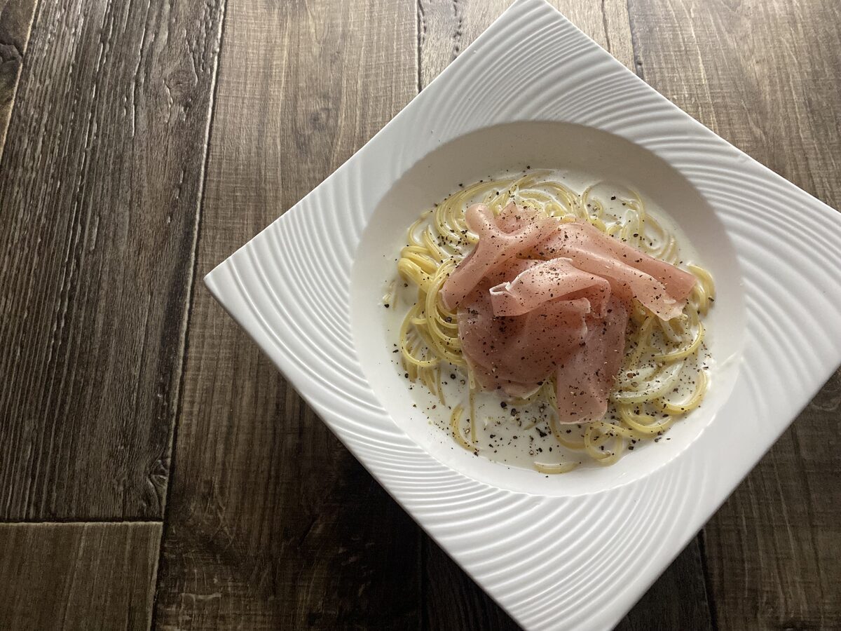 生ハムのクリームパスタ
