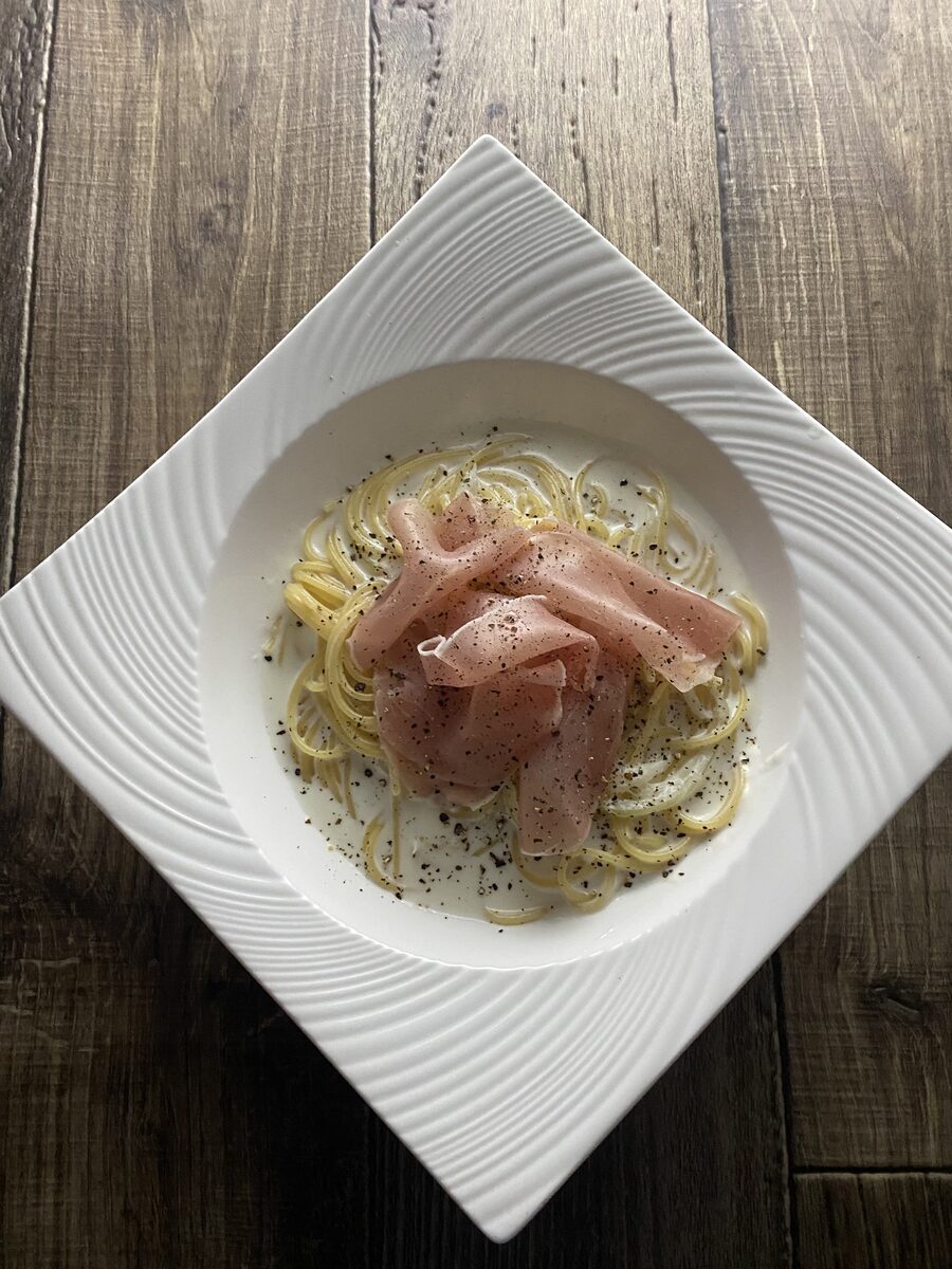 生ハムのクリームパスタ