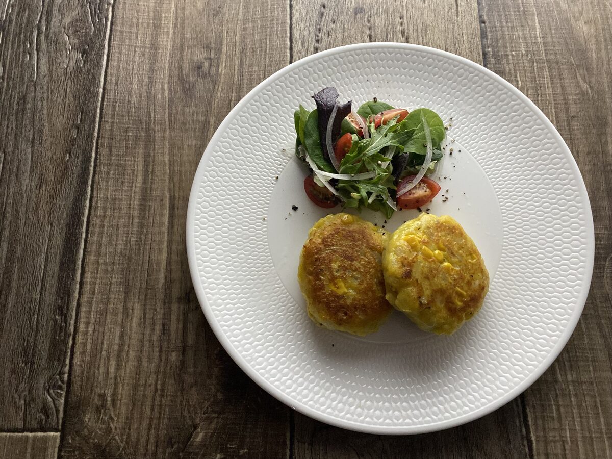 はんぺんとコーンのもちもちカレー焼き