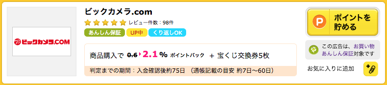 ビックカメラのポイント還元率を14 8 にする方法 ゆとりずむ