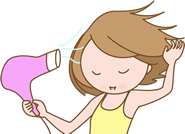 ドライヤーはできるだけ髪から離して使う