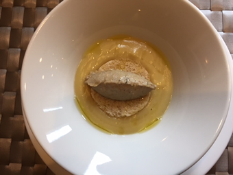 さつまいものポタージュ　サバのリエット添え