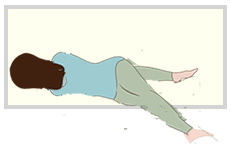 太もも側面から骨盤の横を伸ばすストレッチ