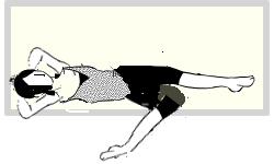 ももの付け根からお腹を伸ばすストレッチ