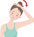 首まわりのストレッチ:横に倒す