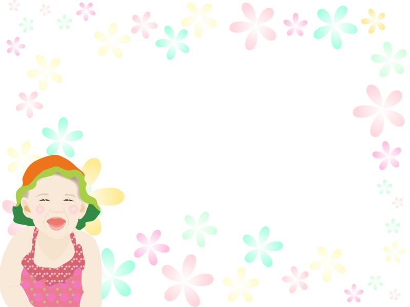 赤ちゃん 花フレーム イラストレーターで描いた無料イラスト Eps
