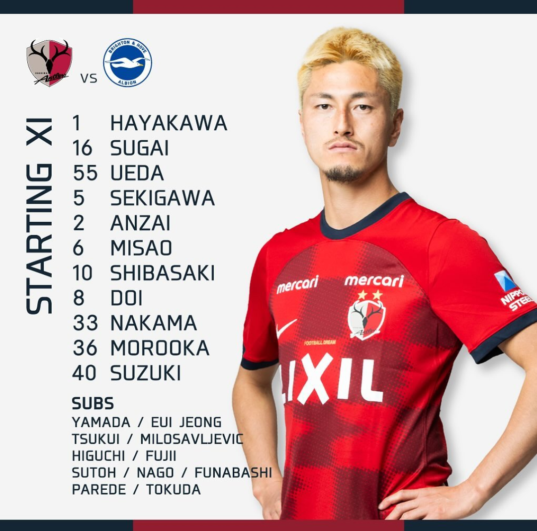 上田　鹿島アントラーズ ユニフォーム ブライトン戦 鹿島アントラーズ 2024 ブライトン戦ユニフォーム XL 【公式通販】