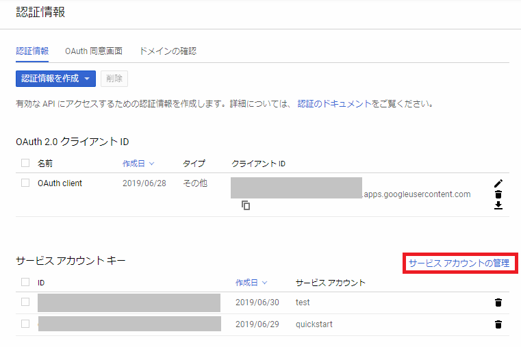 認証情報