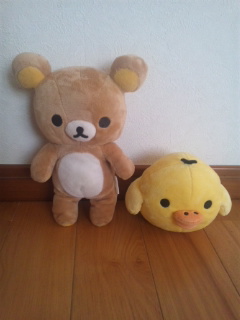 リラックマとキイロイトリのぬいぐるみ