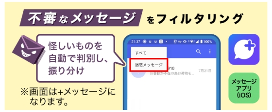 ドコモ、「あんしんセキュリティ(迷惑SMS対策)」のサービス