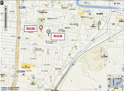 ドコモショップ津幡店地図