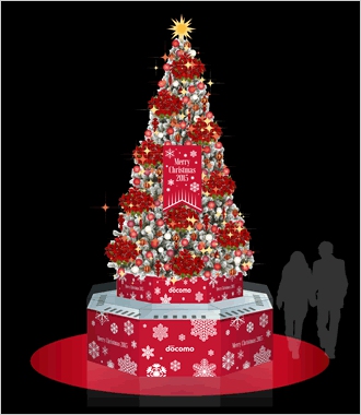 JR仙台駅のドコモクリスマスツリーイメージ