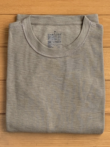 無印良品 ムラ糸ワッフル編み長袖Tシャツ