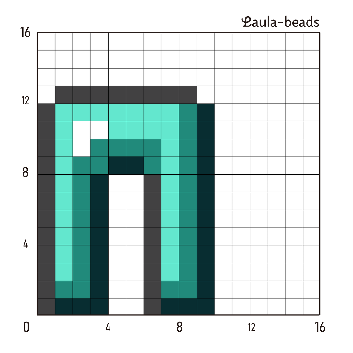 マイクラアイテム ドット絵 】 ダイヤのレギンス 《 アイロンビーズ / クロスステッチ 図案 》 - Laula-beads, image size:1200x1200