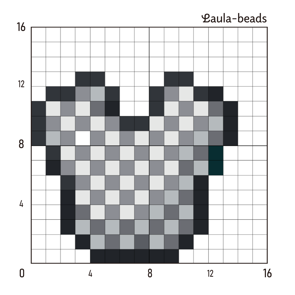 マイクラアイテム ドット絵 】 チェーンのチェストプレート 《 アイロンビーズ / クロスステッチ 図案 》 - Laula-beads, image size:1200x1200