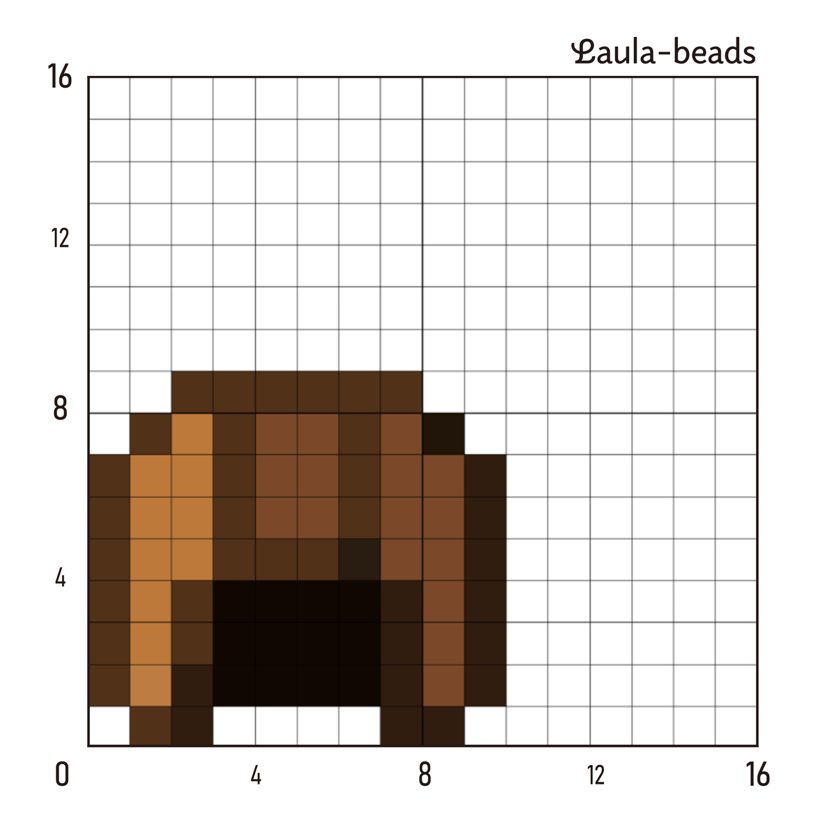 マイクラアイテム ドット絵 】 革の帽子 《 アイロンビーズ / クロスステッチ 図案 》 - Laula-beads, image size:1200x1200