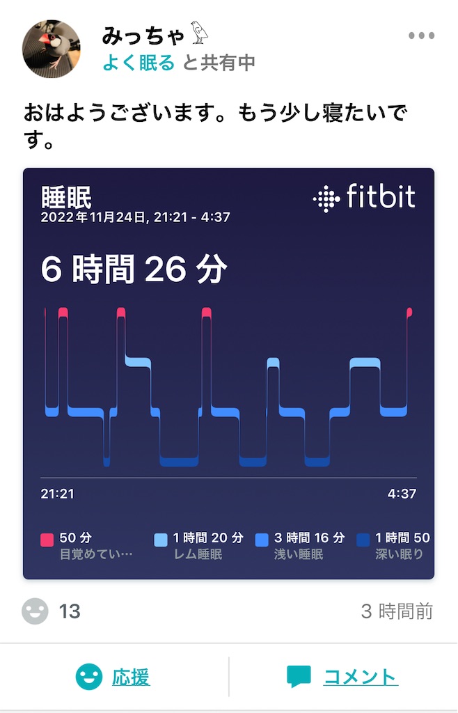 私のfitbitの画面