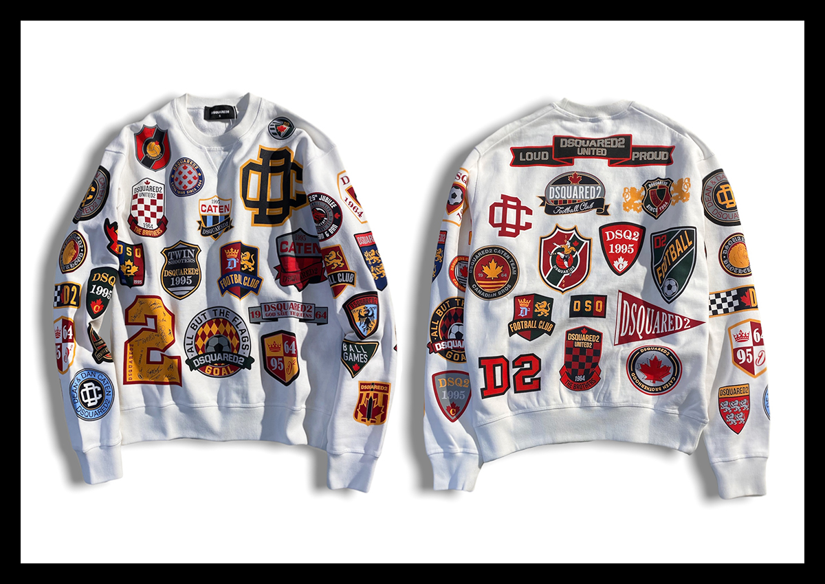 DSQUARED2】ダメージ加工プリントスウェット ディースクエアード DSQUARED2】ダメージ加工プリントスウェット ディースクエアード