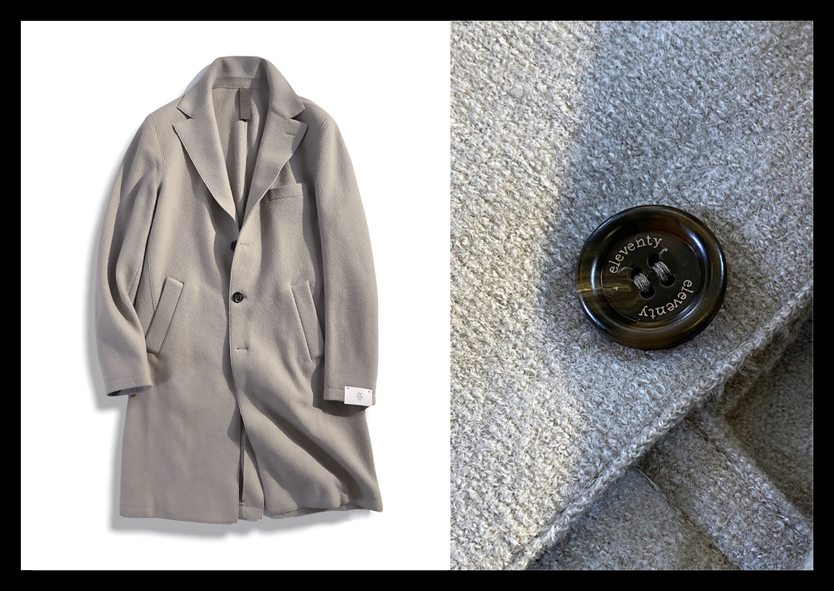 イタリア製 イレブンティ ウールコート 美品 イレブンティeleventy◇イタリア製アルパカモヘア混ウールコート