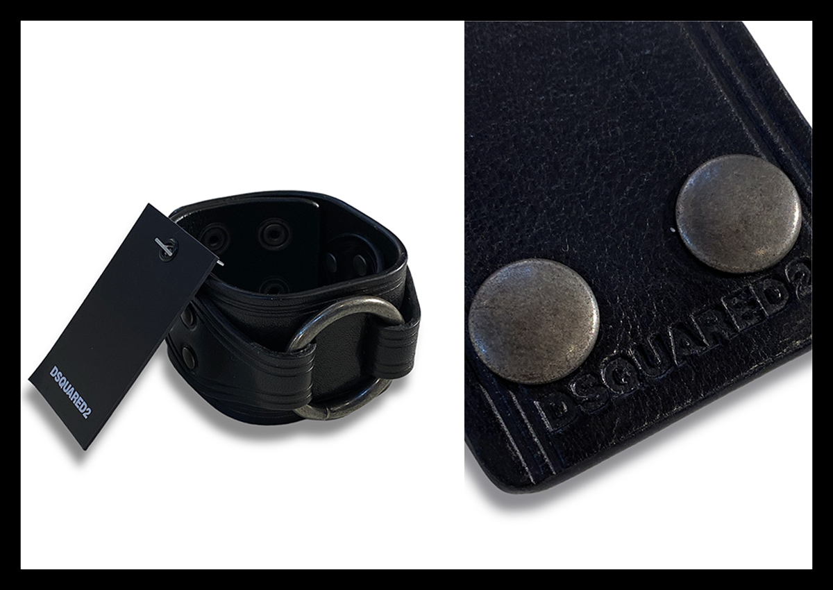 新品　DSQUARED2　ディースクエアード　イタリア製　本革　ブレスレット 定価2.5万 ディースクエアード DSQUARED2 大人の手元に