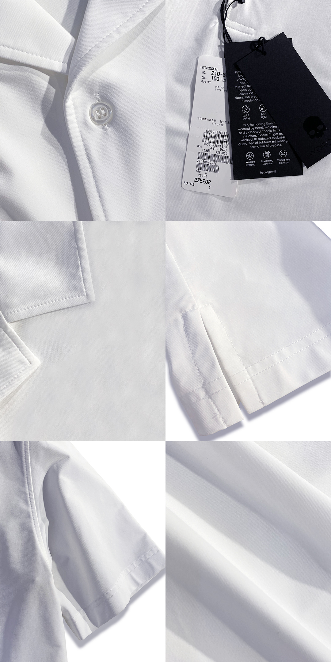 定価2.8万 ハイドロゲン HYDROGEN スポーティな素材感とオープンカラー