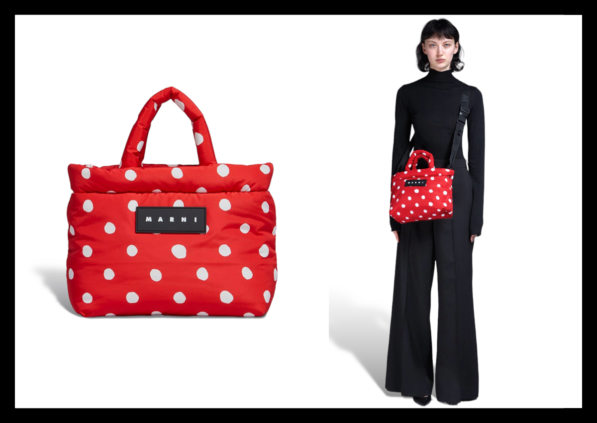 美品）MARNI Dot Puff / ホーボーバッグ スモール 水玉 ドット