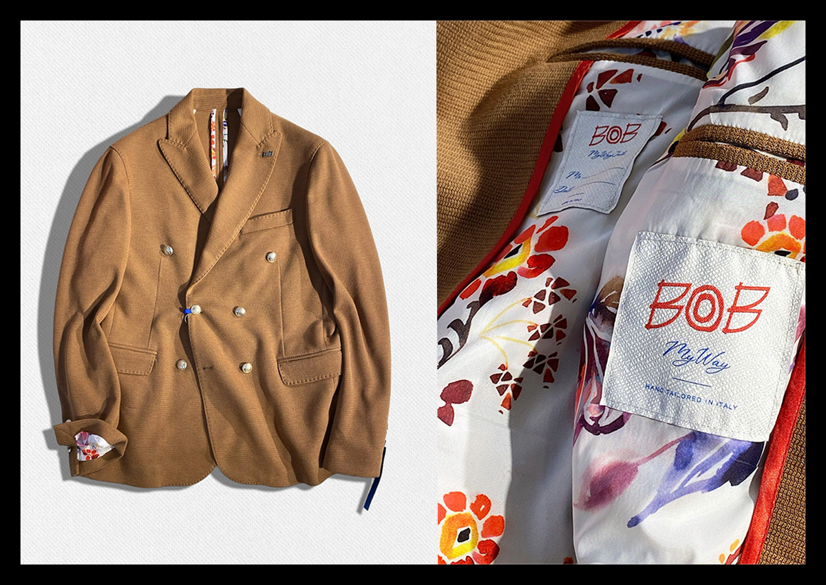 BOB ホワイト ダブルブレスト テーラードジャケット イタリア製 メンズ BOB ホワイト ダブルブレスト テーラードジャケット イタリア製 メンズ