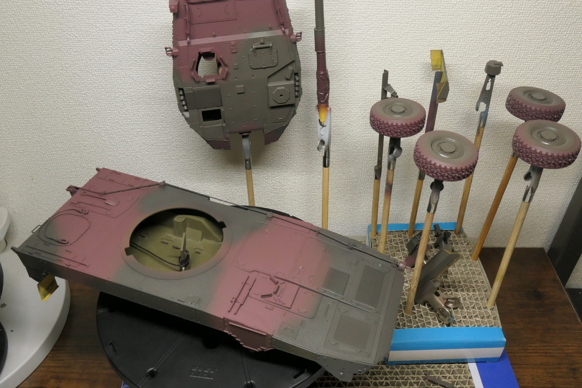 タミヤ 1/35 陸自16式機動戦闘車C5（ウインチ装置付）を作る その2